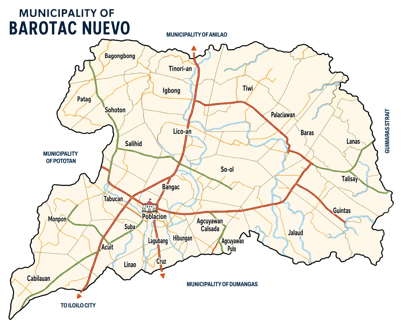 Map of the Municipality of Barotac Nuevo, Iloilo
